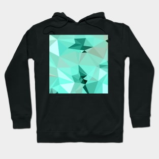 Caribbean Green Abstract Low Polygon Background Hoodie